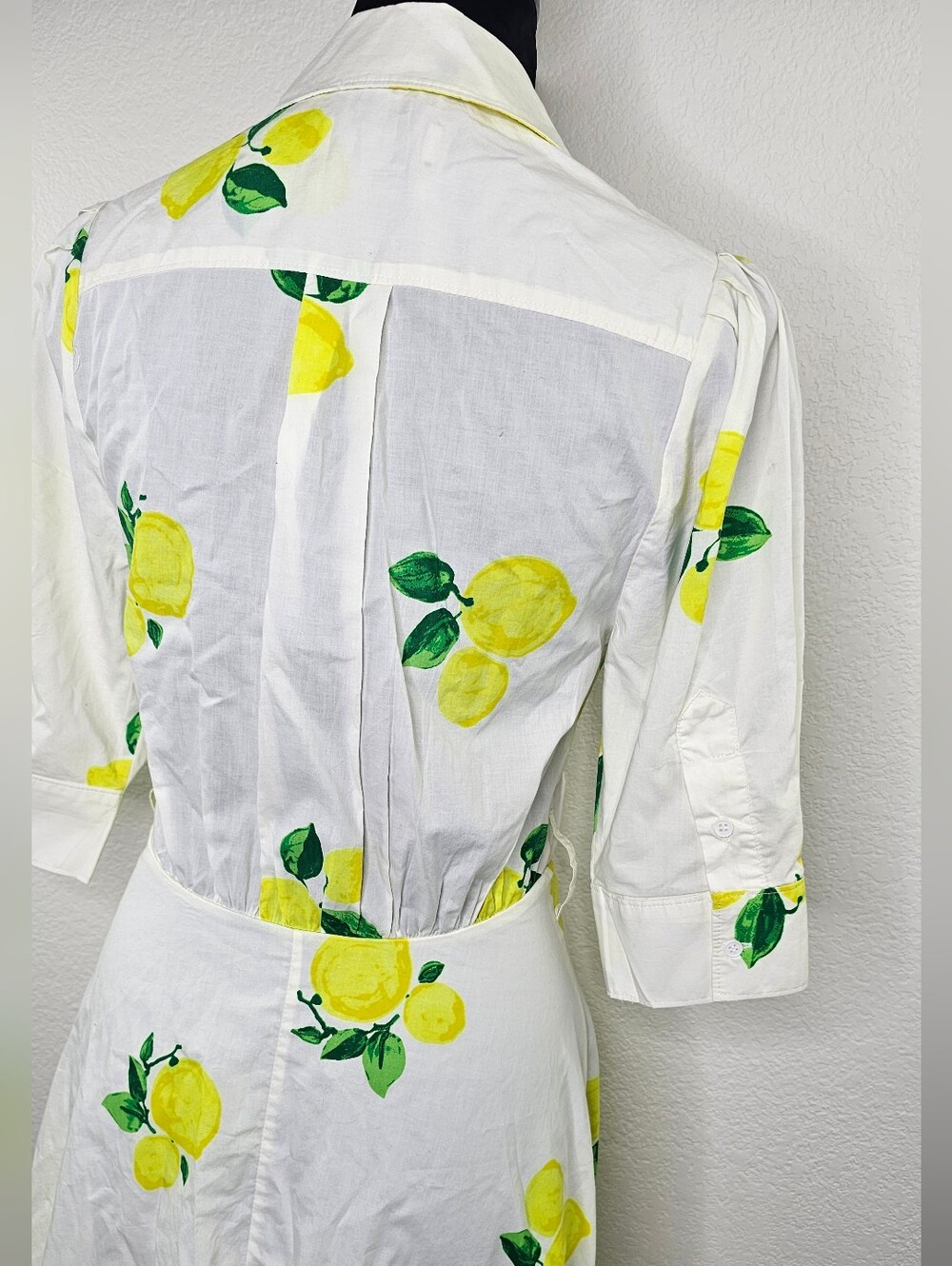 Essentiel Antwerp Darko lemon print shirt dress 34/2 - Picture 9 of 14